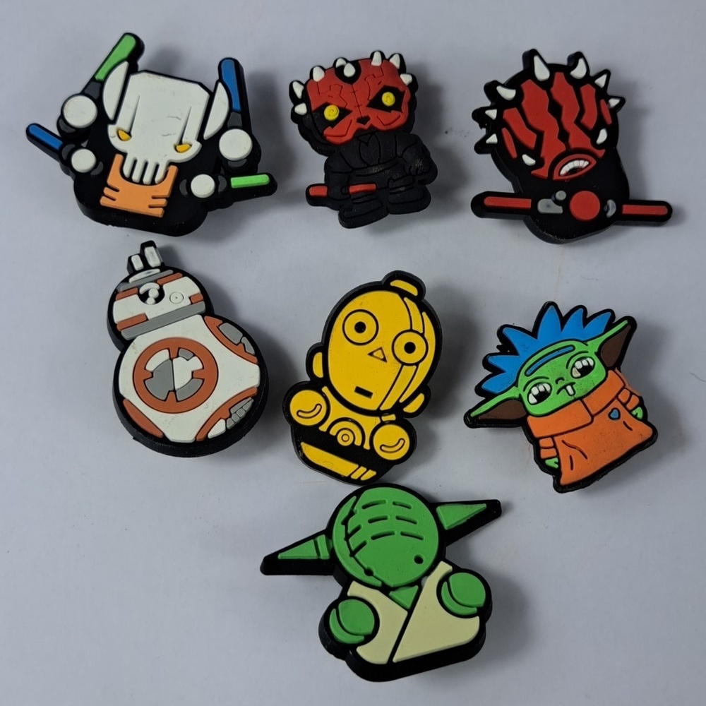 Lot of 7 Stars Wars charactors Crocs Jibbitz rubber shoe jewels